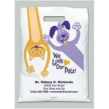 Medical Arts Press®Veterinary Personalized 2-Color Jumbo Supply Bags; 12x16; We Love Our Pets, 100
