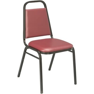 KFI® 810 Series Vinyl Dome Seat Stacking Chairs; Burgundy, Black Frame
