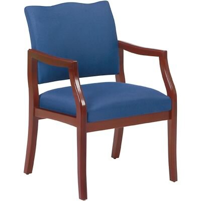Lesro Franklin Series Reception Room Furniture in Cherry Finish; Guest Chair w/Arms, Navy
