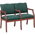 Lesro Franklin Series Reception Furniture in Deluxe Fabric; 2 Seats with Center Arms