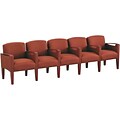 Lesro Brewster Series Reception Furniture in Deluxe Fabric; 5 Seats with Center Arms