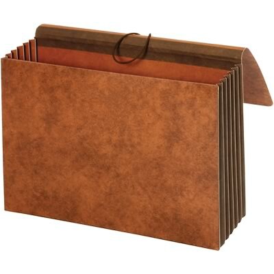 Quill Brand® Heavy-Duty Reinforced Extra-Wide Expanding File Pockets, Flap and Cord, Legal Size, Brown, 10/Box (7CL1077)
