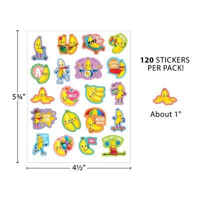 Teacher Created Resources Banana Smelly Stickers, Multicolored, 120/Pack, 6/Packs/Bundle (TCR9447-6)