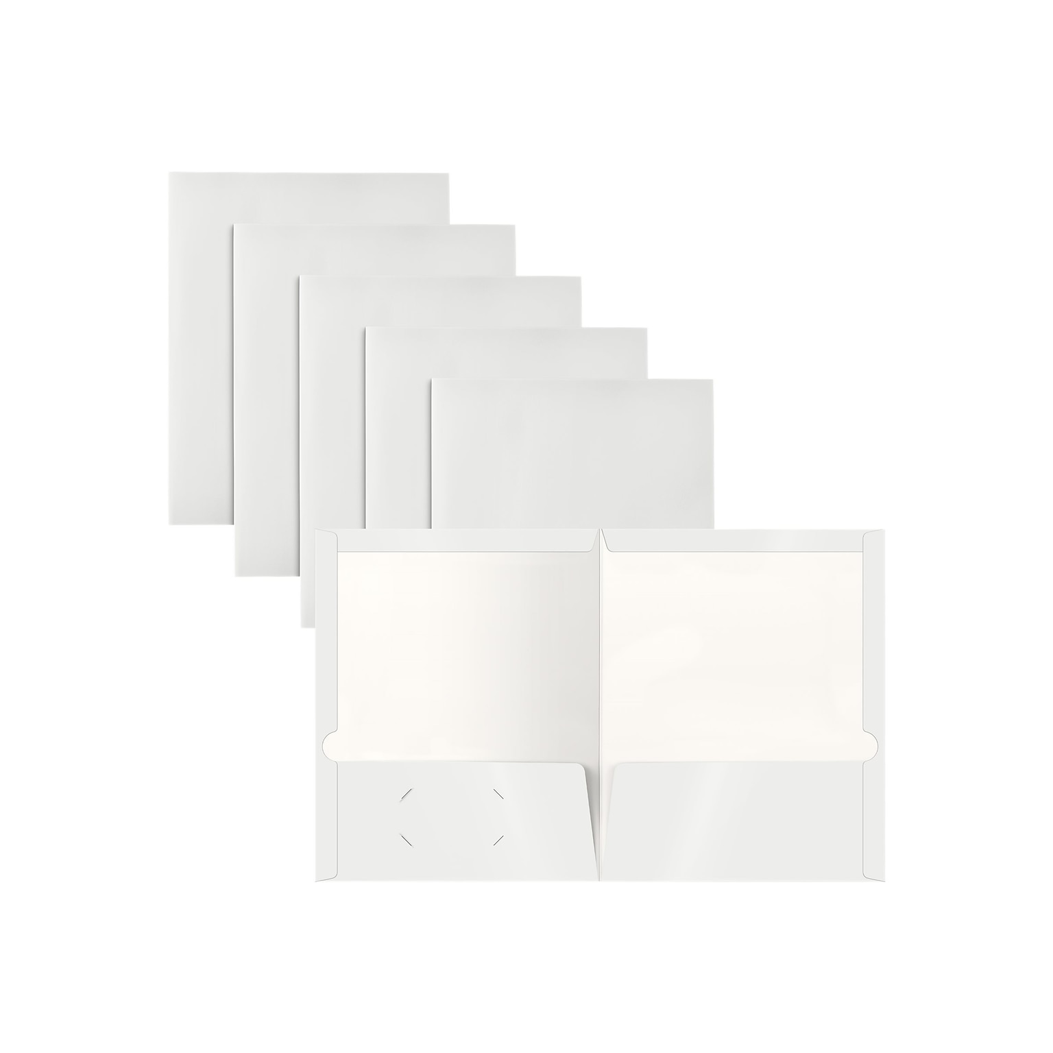 Better Office Glossy 2-Pocket Portfolio Folder, White, 25/Pack (80189-25PK)