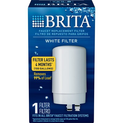 Brita On Tap Water Filtration System Faucets Replacement Filters, White (36309)