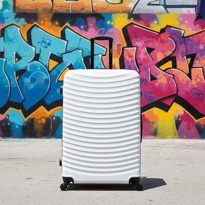 DUKAP Adly 33.27" Hardside Suitcase, 4-Wheeled Spinner, TSA Checkpoint Friendly, White (DKADL00XL-WHI)