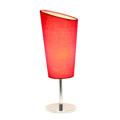 Creekwood Home Chrome Slanted 12.4 LED Table Lamp, Red (CWT-1012-RE)