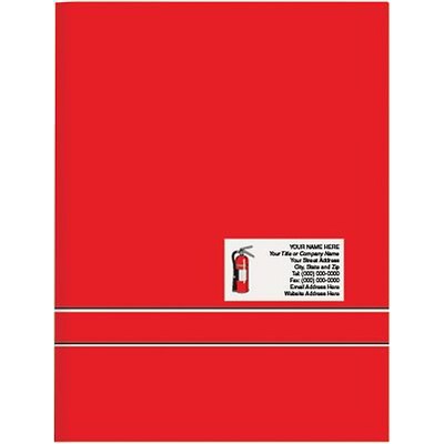 Custom Printed Full Color Presentation Folders; Insurance, Fire Extinguisher