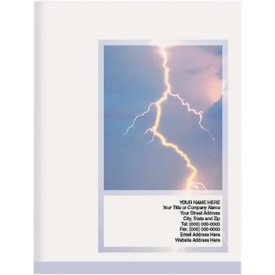Custom Printed Full Color Presentation Folders; Insurance, Lightning