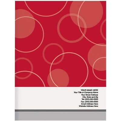 Custom Printed Full Color Presentation Folders; Abstract, Red with Bubbles
