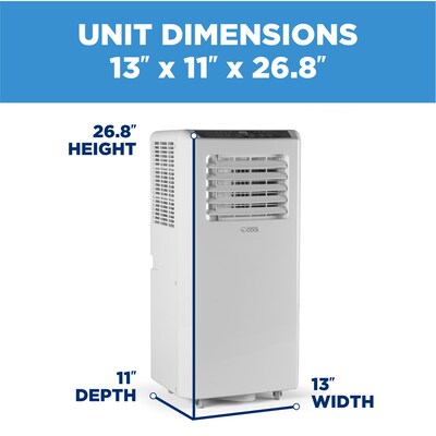 Commercial Cool 115-Volt 12,000 BTU (6,000 BTU DOE) Portable Air Conditioner, with Remote, White (CCPACA12HW6C)