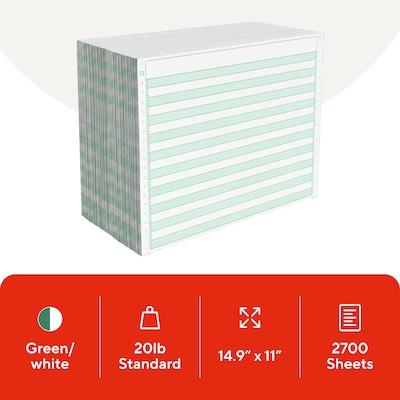 Quill Brand® 1-Part Continuous Form Bond Paper, 14-7/8x11, 20-lb., 2700 Sheets/Carton (177113)