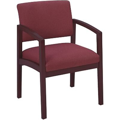 Lesro Lenox Series Reception Furniture in Mahogany Finish with Burgundy Fabric;Guest Chair with Arms