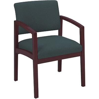 Lesro Lenox Series Reception Furniture in Mahogany Finish with Hunter Fabric; Guest Chair with Arms