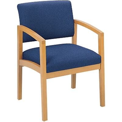 Lesro Lenox Series Reception Furniture in Oak Finish with Navy Fabric; Guest Chair with Arms