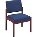 Lesro Lenox Series Reception Furniture in Mahogany Finish with Navy Fabric; Guest Chair without Arms