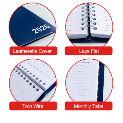 2026 Staples 8" x 11" Weekly & Monthly Appointment Book, Navy (ST58470-26)