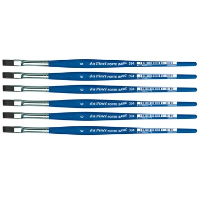 da Vinci FORTE BASIC Acrylic Synthetic Student Flat Brush, 6 /Pack (DVXVA3946-6)
