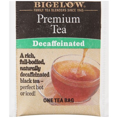 Bigelow Premium Decaf Black Tea, Decaffeinated Black Tea, 48 Tea Bags/Box (RCB00356)