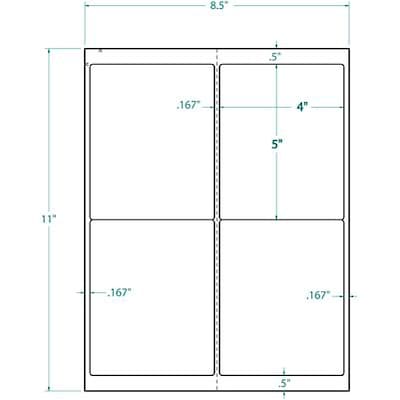 Quill Brand® 4-Up Multi-Use Shipping Labels, White, 5x4, 1000 Labels