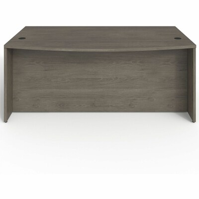 Lorell Prominence 2.0 72" W Bowfront Left-Pedestal Desk, Gray Elm Surface (LLRPD4272LSPBGE)