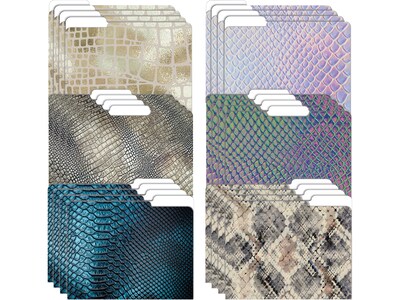 Better Office Snakeskin Heavyweight File Folders, 1/3-Cut Tab, Letter Size, Assorted Colors, 24/Pack
