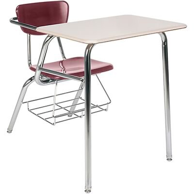 Virco® Desk with Large Writing Surface; Burgundy