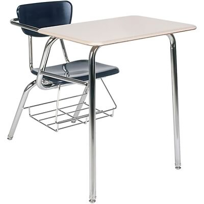 Virco® Desk with Large Writing Surface; Navy