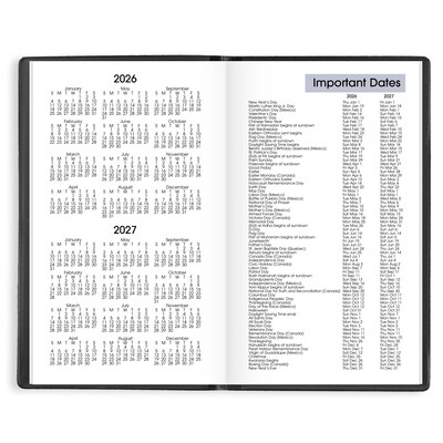 2026 AT-A-GLANCE DayMinder 3.5" x 6" Weekly Planner, Poly Cover, Black (SK48-00-26)