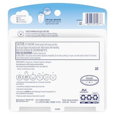 Febreze Plug In Oil Warmer Refill, Summer Golden Hour Scent, 0.87 oz., 2/Pack (15577)