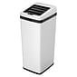 iTouchless Stainless Steel Sliding Lid Sensor Trash Can with AbsorbX Odor Control System, 14 Gal., White (IT14SW)