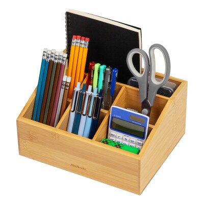 Mind Reader 7-Compartment Desk Organizer, Brown (BORG-BRN)