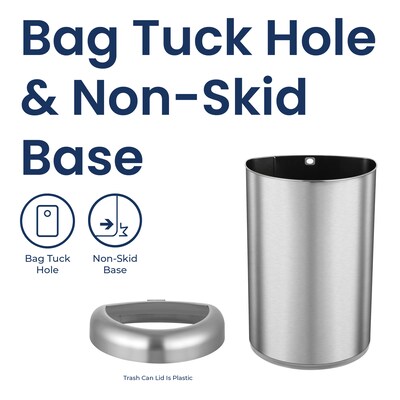 NineStars Stainless Steel Indoor Open Top Trash Can, 21.1 Gallons, XXL Size, Silver (OTT-80-29SL)