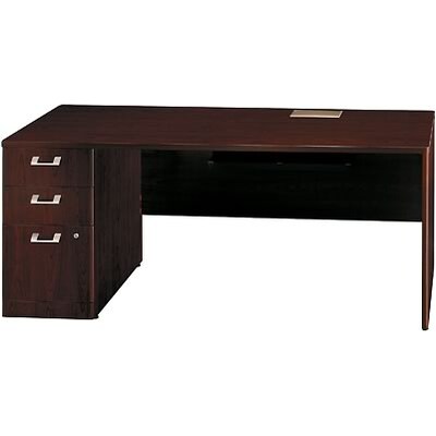 Bush® Quantum Series™ Collections; Harvest Cherry, 72 Left Credenza w/ Pedestal, Ready to Assemble