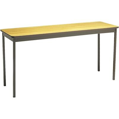 Barricks Rectangular Laminate Utility Table, Oak/Brown, 30H x 60W x 18D