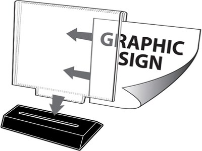 Azar Sign Holder, 17 x 11, Horizontal, Freestanding, Clear Acrylic, 2/Pack (108808)