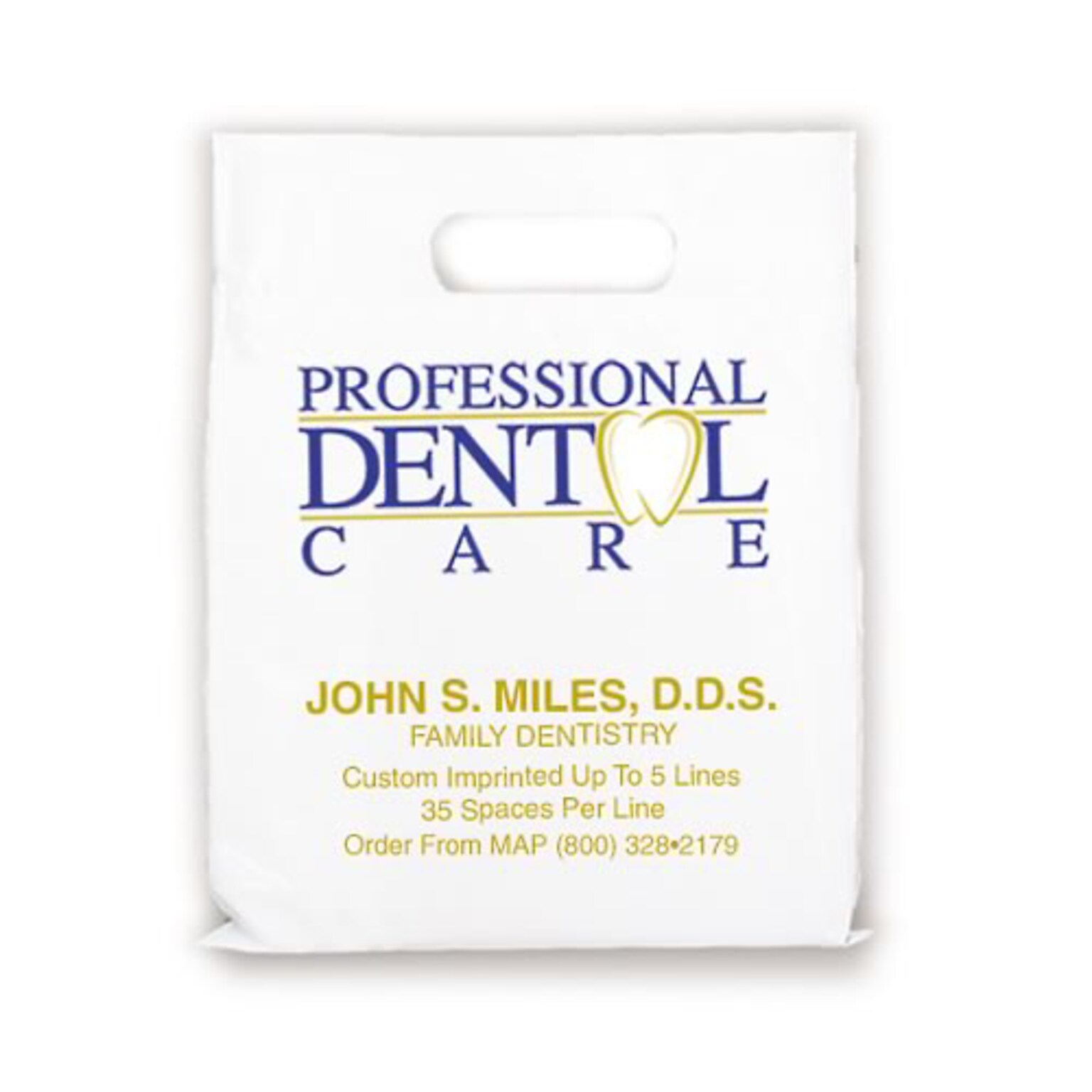 Medical Arts Press® Dental Personalized Large 2-Color Supply Bags; 9 x 13, Professional Dental Care, 100 Bags, (663871)