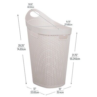 Mind Reader Rolling Plastic Laundry Basket, Ivory (60HWHEEL-IVO)