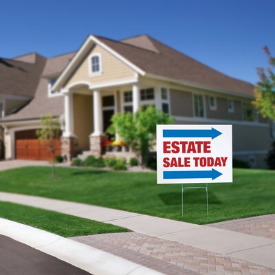 Cosco 15" x 19" Promotional Sign with Directional Arrows, White (098055)