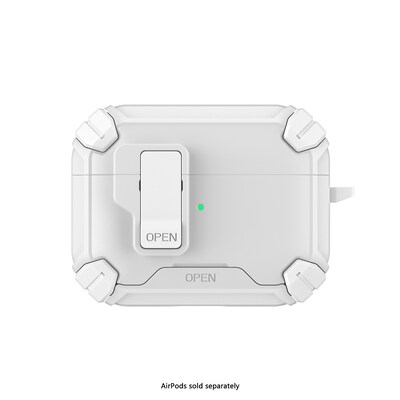 SaharaCase Raider Series Heavy Duty Case Compatible with Magsafe for Airpods Pro 3, Secure Lock, White Stone (HP00218)