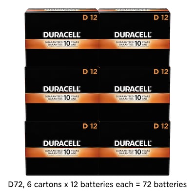 Duracell Coppertop D Alkaline Batteries, 72/Carton (MN1300)