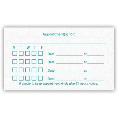 Medical Arts Press® White 1-Color Linen Combination Cards; Layout H