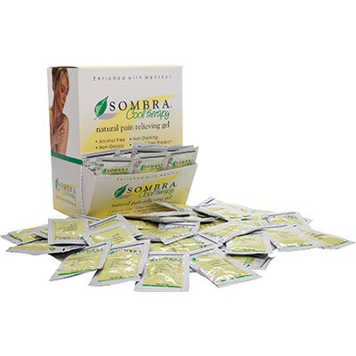Sombra Cool Therapy Pain Relieving Gels, Gravity Dispenser, 5 Gram Packets, 100/BX