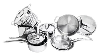 BergHOFF Straight 13 pc 18/10 SS Tri-ply Cookware Set