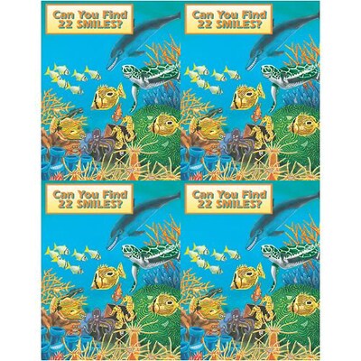 Medical Arts Press® Dental Postcards; for Laser Printer; Find 22 Smiles in the Sea, 100/Pk