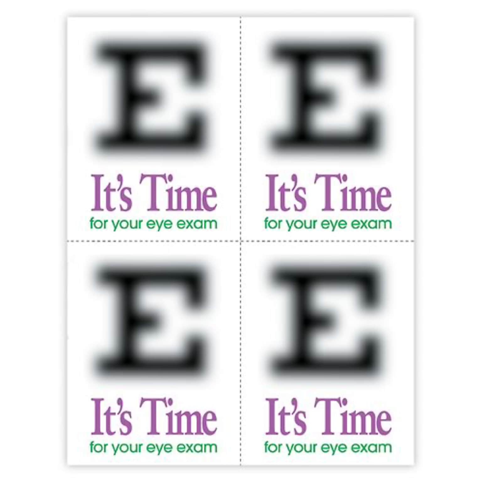Medical Arts Press® Eye Care Postcards; for Laser Printer; E Its Time, 100/Pk