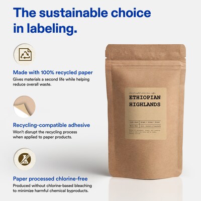 Avery Rectangle Laser/Inkjet Multipurpose Labels, Kraft Brown, 4 Labels/Sheet, 15 Sheets/Pack (19479311151)
