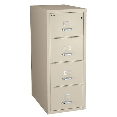 Quill Brand® 4-Drawer Fireproof Vertical File, Legal, Sand, 31"D (Q314LGLSA)