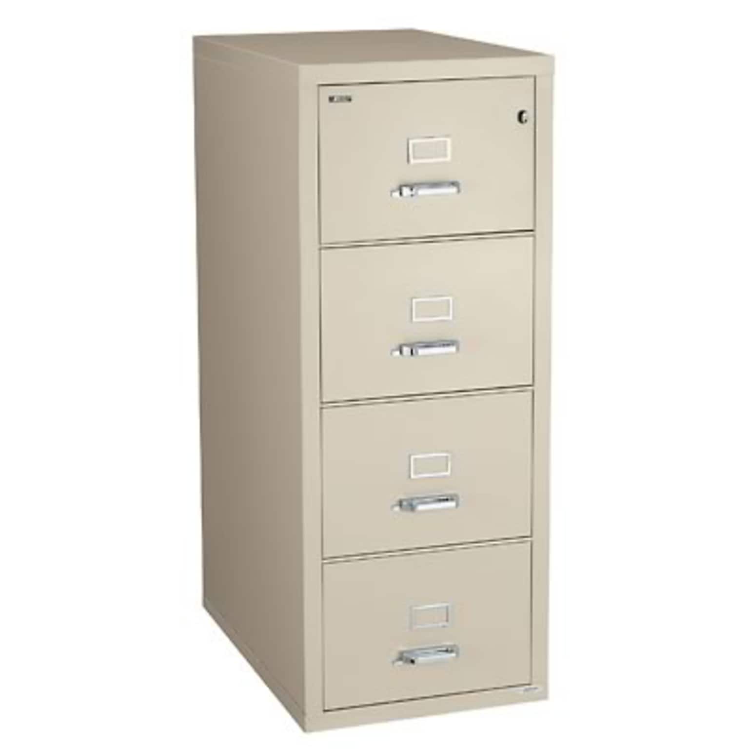 Quill Brand® 4-Drawer Fireproof Vertical File, Letter, Putty, 25D (Q254LTRPY)
