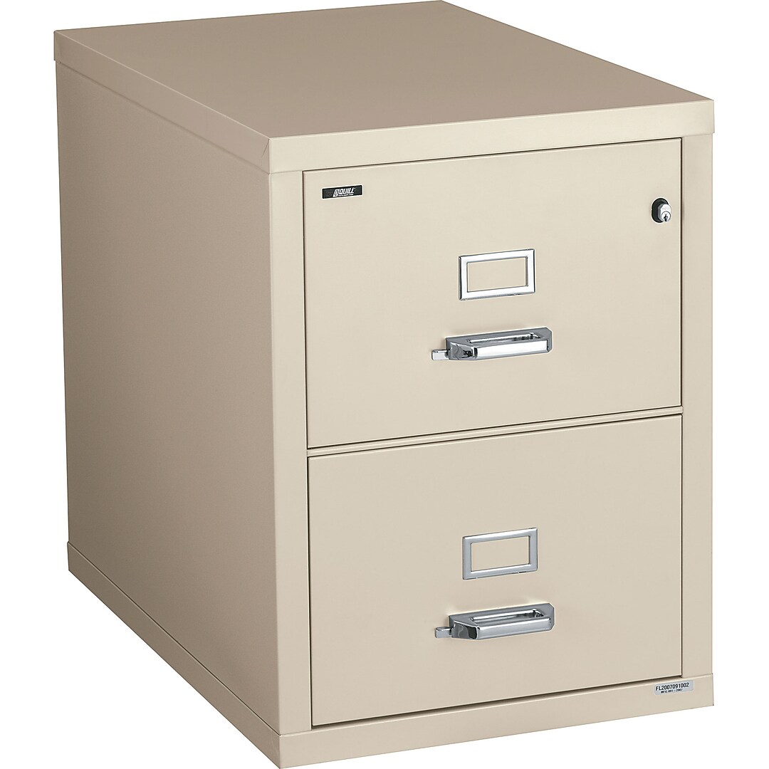 Quill Brand 2 Drawer Fireproof Vertical File Letter Putty 25 D